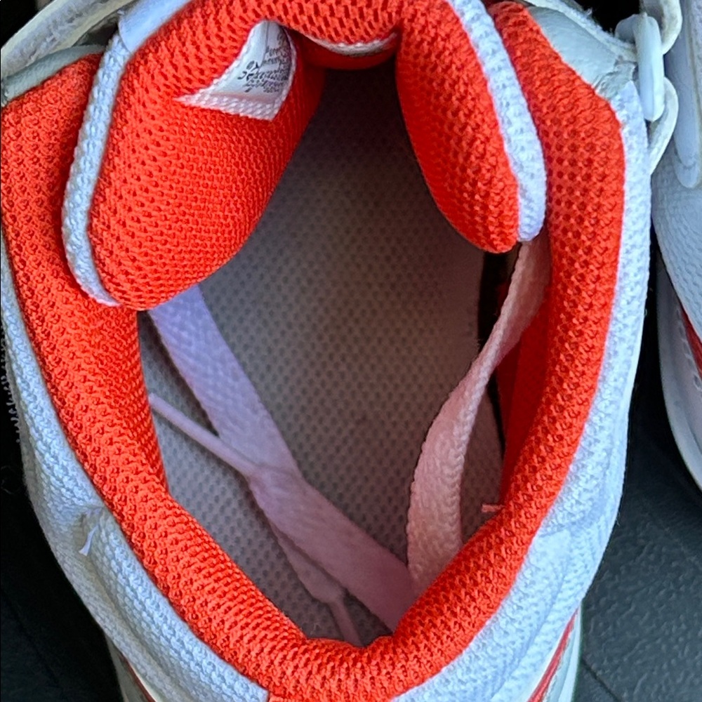 Nike White and Orange High-Top Sneakers - Picture 8 of 9